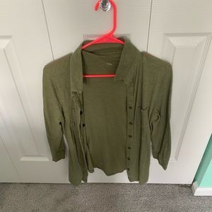 3/4 length sleeve cozy button up from Target!
